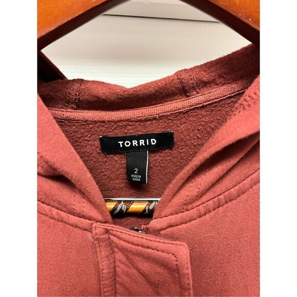 Torrid Rust Sift Sweatshirt Style Hooded Barn Jacket sz 2X EUC - Picture 7 of 9